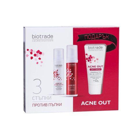 BIOTRADE НАБІР "ТРИ КРОКИ ПРОТИ ПРИЩІВ" ACNE OUT (ГЕЛЬ + ЛОСЬЙОН + КРЕМ) 3800221841904_2309 фото