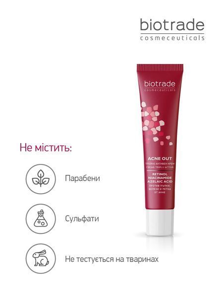 BIOTRADE ACNE OUT ТРИАКТИВНИЙ КРЕМ ПРОТИ АКНЕ ТА ПОСТАКНЕ 3800221842376 фото
