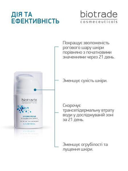 BIOTRADE PURE SKIN ЗВОЛОЖУЮЧА РЕВІТАЛІЗУЮЧА НЕЗМИВНА МАСКА З РЕТИНОЛОМ  3800221840297 фото