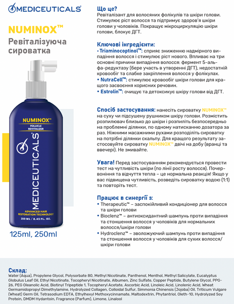 Стимулююча сироватка Mediceuticals Numinox&trade; для росту волосся і здоров'я шкіри голови для чоловіків 51005 фото