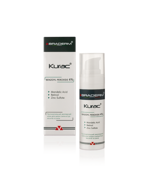 Braderm Kurac Cream | Активний протизапальний крем з бензоїл пероксидом 4% 106356892 фото